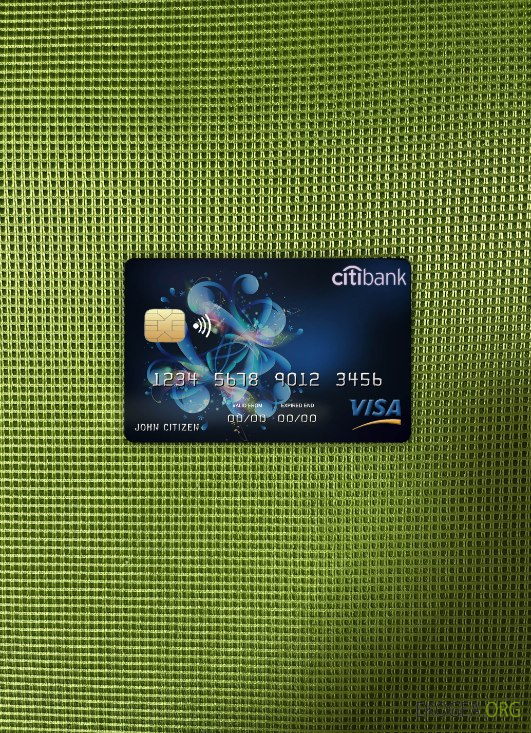 Photolook de la carte visa bancaire Citi de Côte d'Ivoire recto